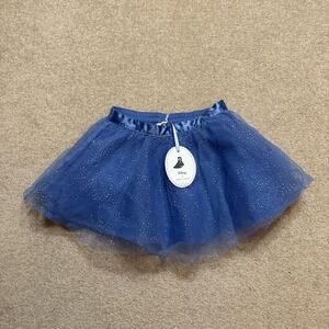 NWT Disney X Janie And Jack Tutu Skirt Girls 4 Blue Tulle Glitter Frozen Party